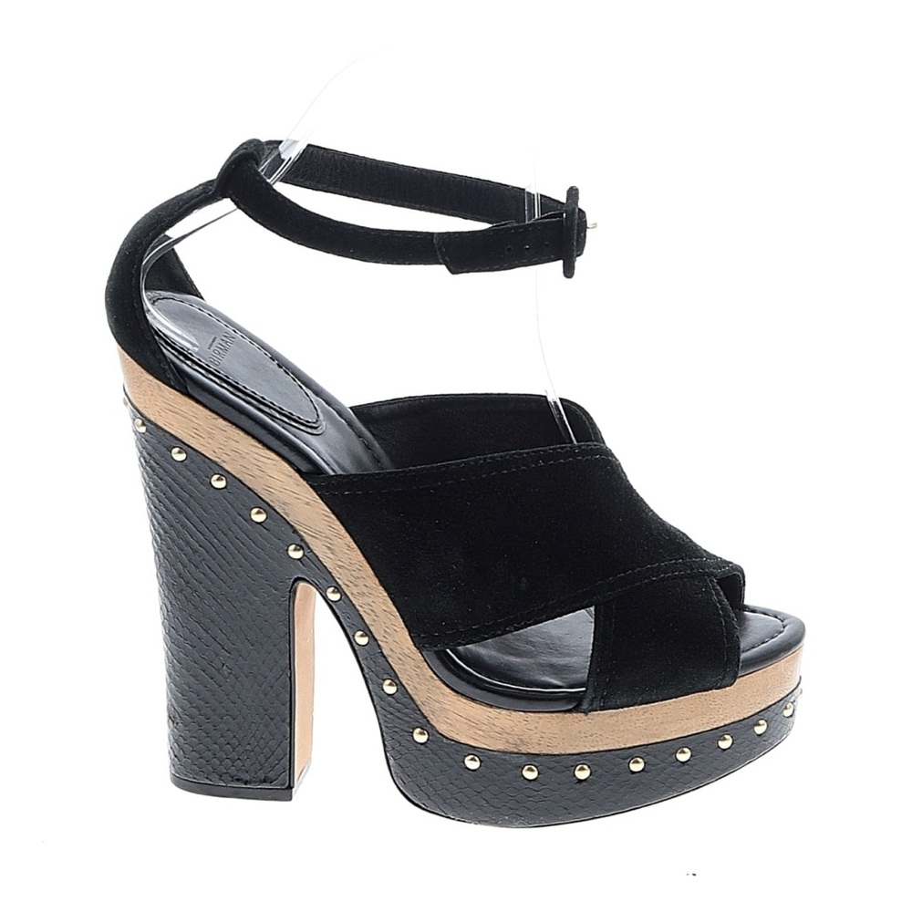 Alexandre Birman Black Suede Peggy Platform Sandals